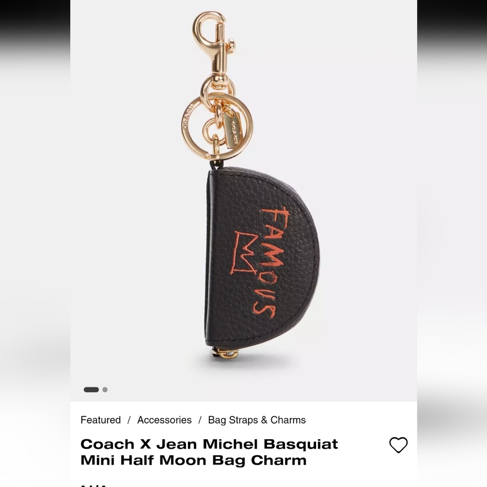 COACH X Jean-Michel Basquiat "Famous" Mini Half-Moon Bag Charm
